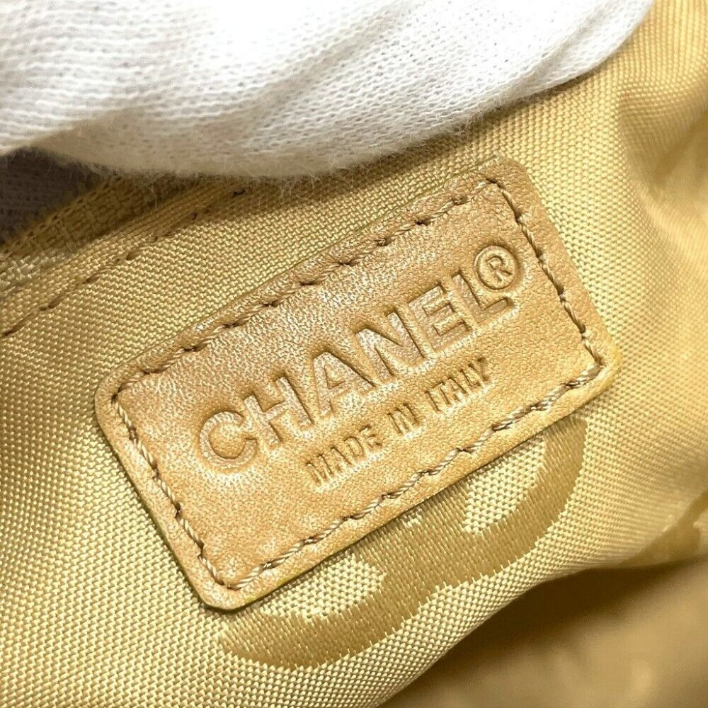 CHANEL CC Wild stitch Vintage Tote Bag Hand Bag Lambskin Leather Beige - Picture 11 of 13